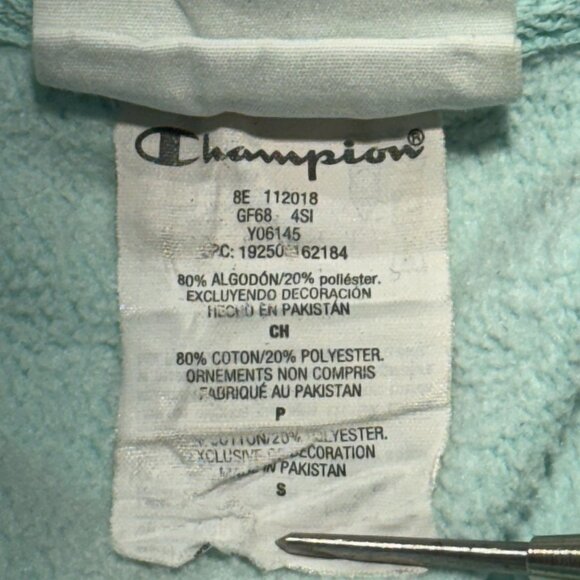 Champion Reverse Weave Pullover Hoodie Mint Green Small Cotton/Polyester - Picture 6 of 12
